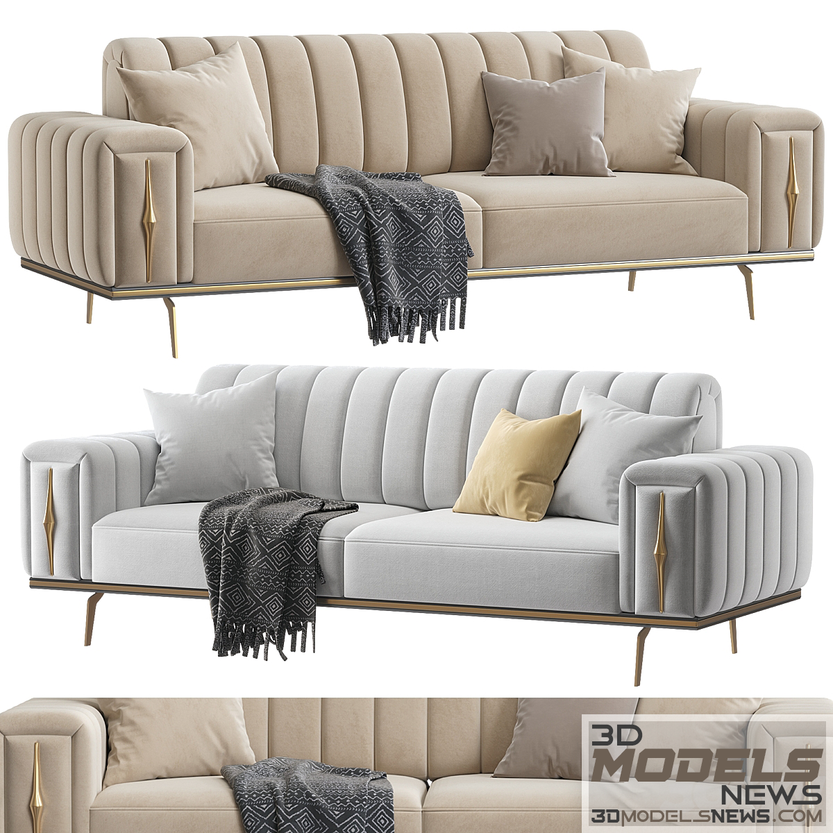 Natura split three seat sofa model