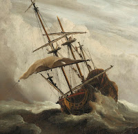 détail d'un tableau de Willem van de Velde (1680)