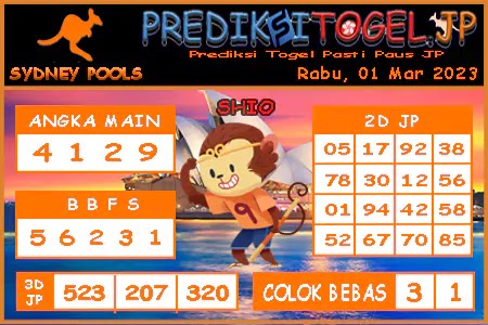 Prediksi Togel Sidney JP Rabu 01 Maret 2023