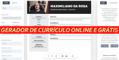 Gerador de currículo Grátis que roda direto no navegador