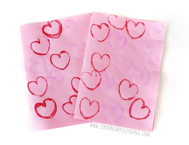 toilet paper roll heart stamped valentines day cards