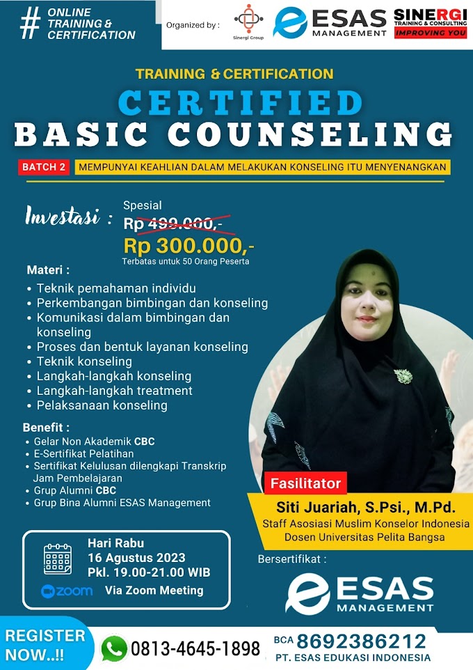WA.0813-4645-1898 | Certified Basic Counseling (CBC) 16 Agustus 2023