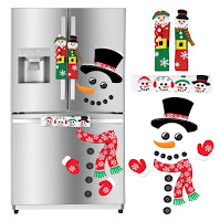 Christmas Kitchen Decorations, Snowman Handle Covers, Refrigerator Magnets for Christmas