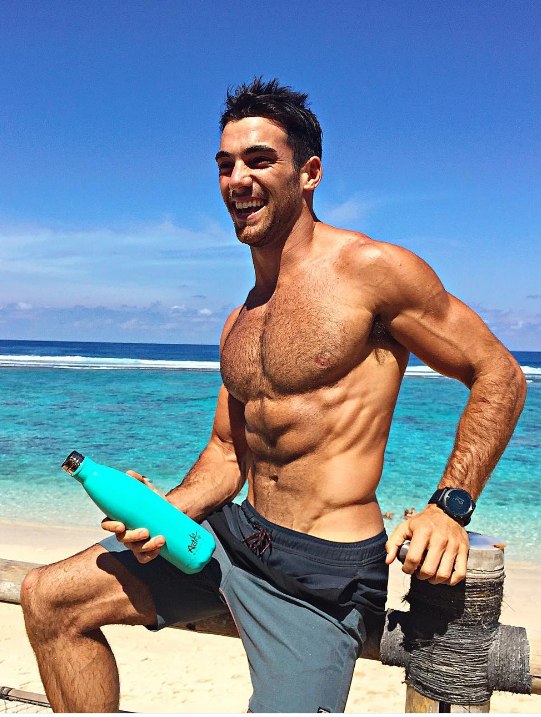 handsome-fit-hairy-chest-guys-smiling-beach-summer
