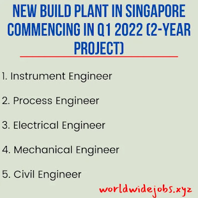 New Build Plant in Singapore commencing in Q1 2022 (2-year project)