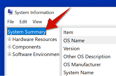 This gives you an overview of your computer's specs.