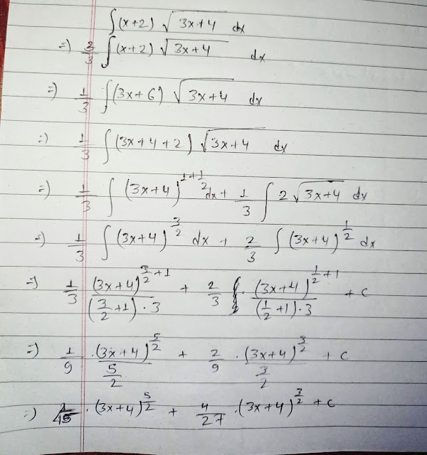 Integral of (x+2) (3x+4)^1/2