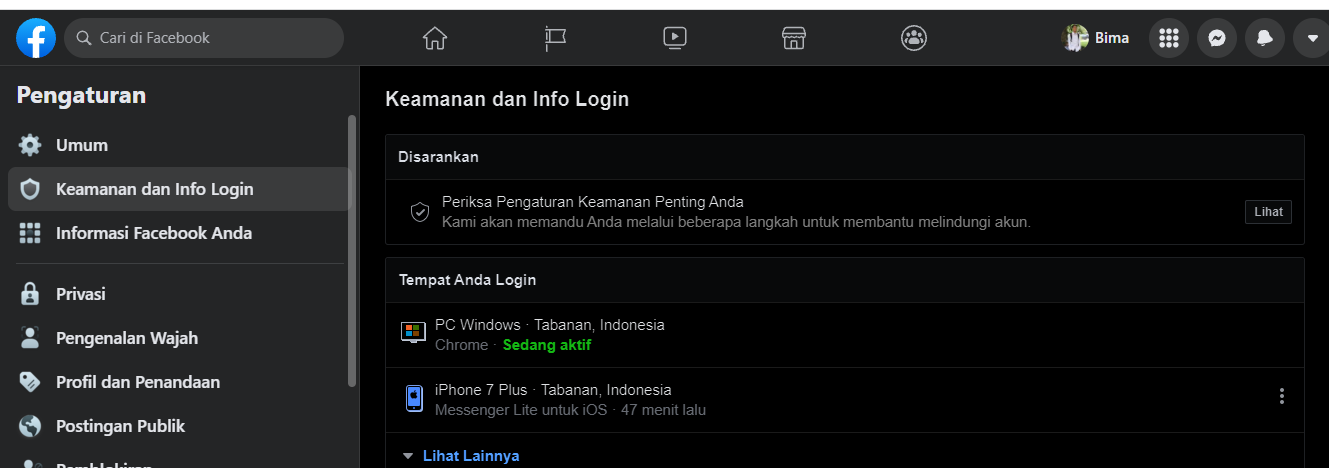 Cara Mengetahui Perangkat Yang Login ke Akun Facebook