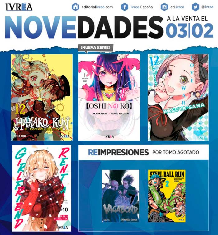 Novedades Ivrea 3 de febrero 2022 - manga