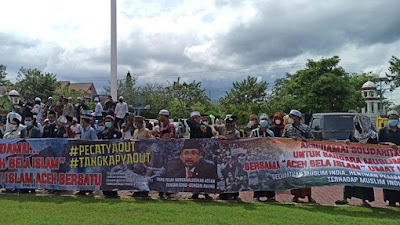 Desak Jokowi Pecat Yaqut, Massa Aksi Bela Islam di Aceh Demo Menag Yaqut 