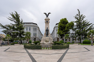 The Piazza Gabriele Rossetti in his home city of Vasto, with the monument to him in the centre