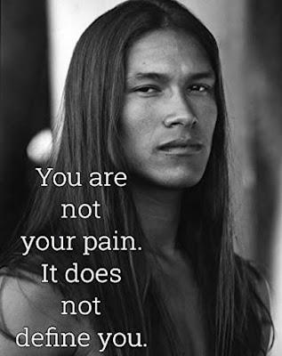 Handsome Native American Man saying you are not your pain it does not define you