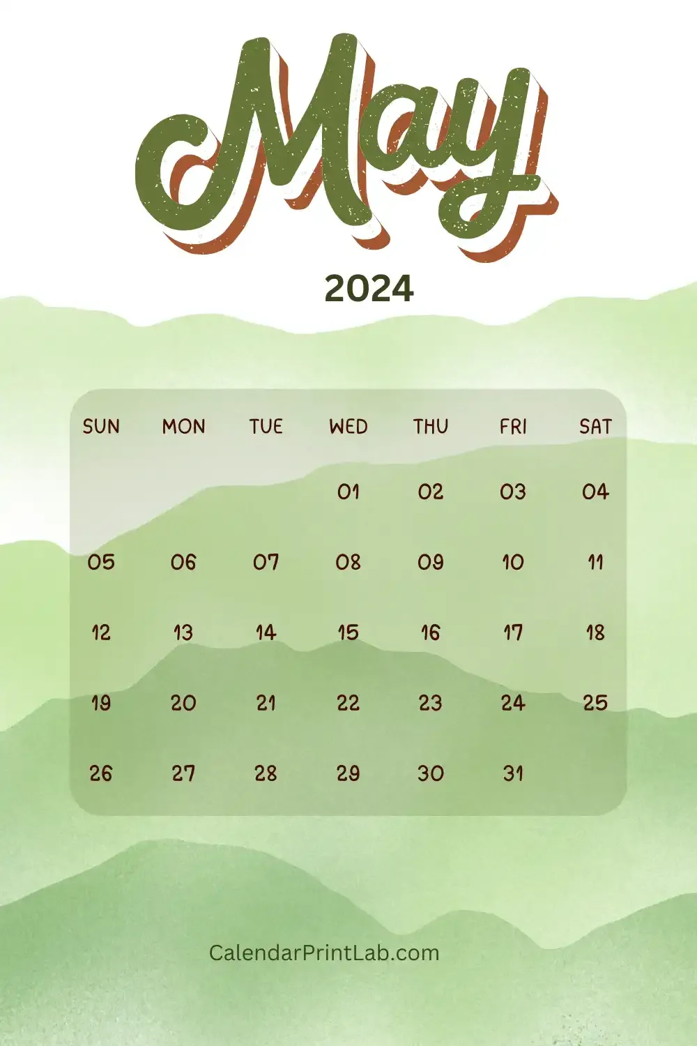 Download May 2024 Watercolor Calendar