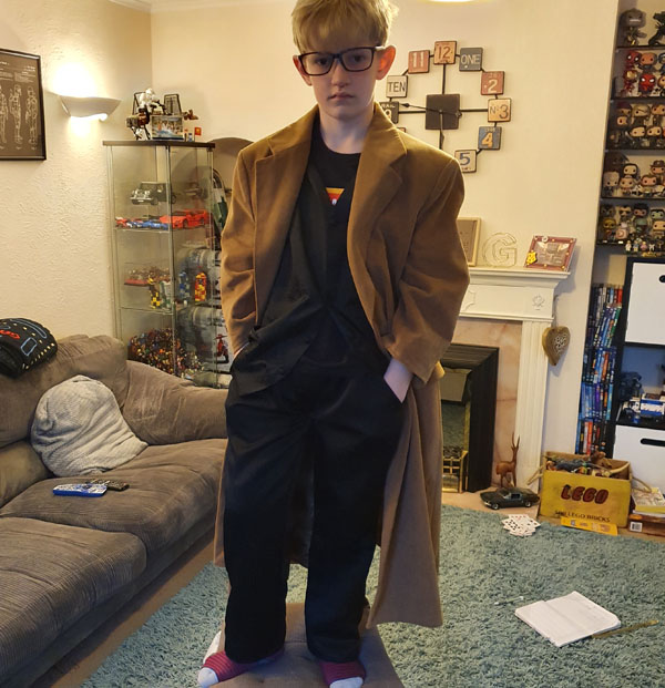 My 9 Year old dressed as the 10th Doctor Who