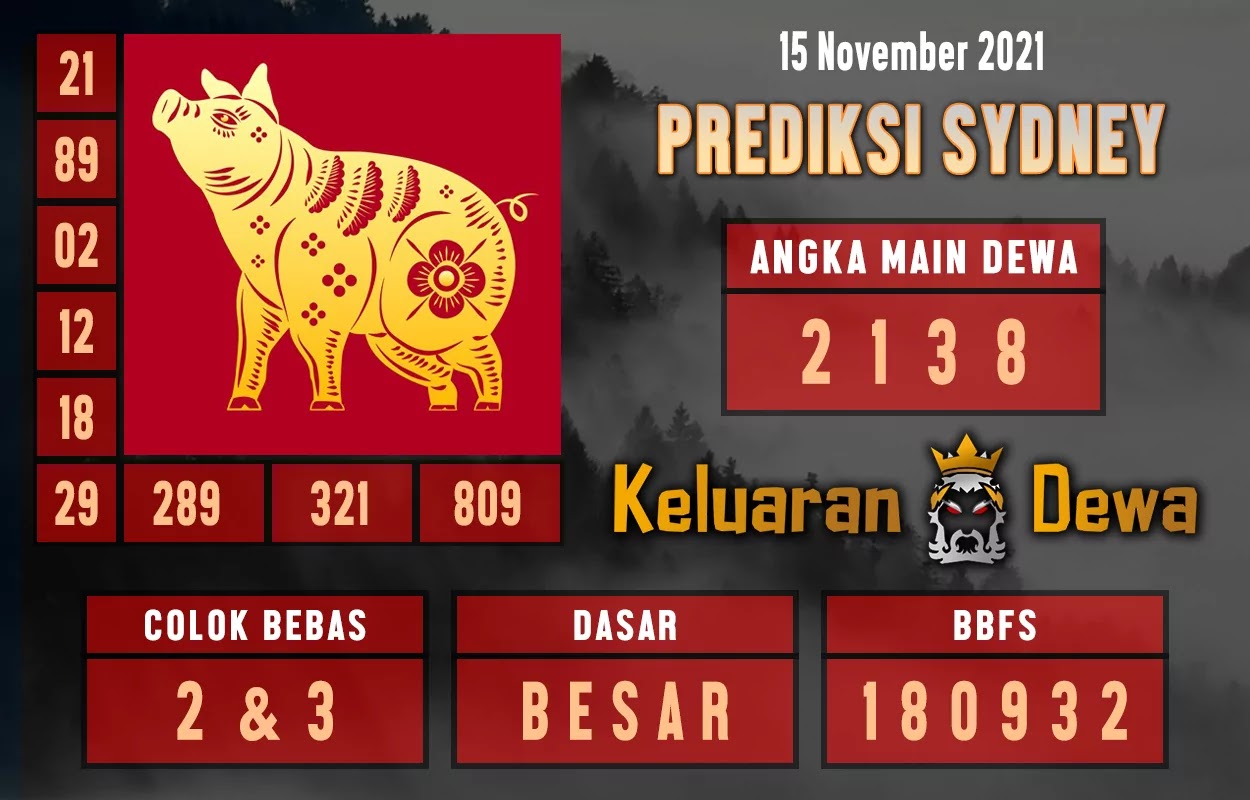 Prediksi Dewa Togel Sydney Senin 15 November 2021