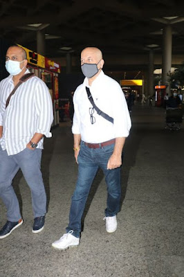 Anupam Kher spotted at Airport arrival