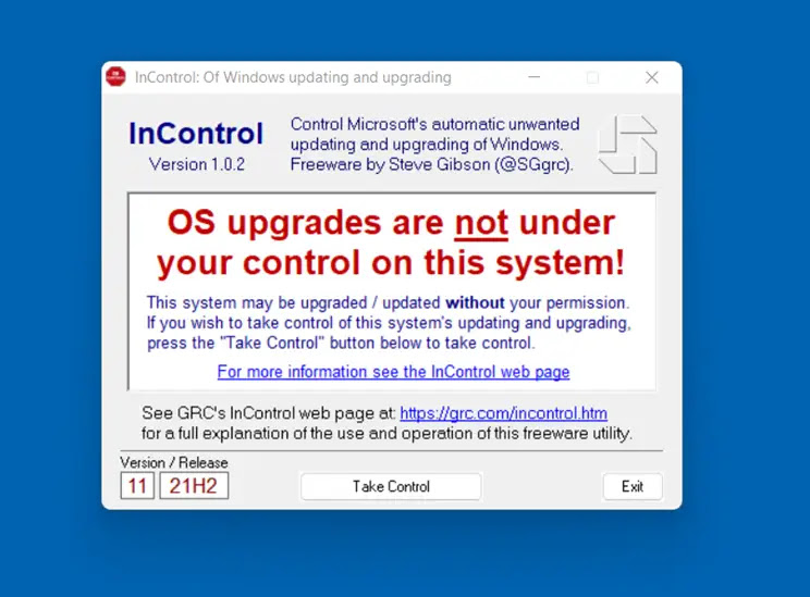   In Control  : Διαχειριστείτε  τις ενημέρωσεις και αναβαθμίσεις των Windows 