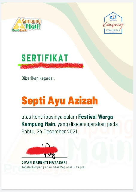 sertifikat festival warga