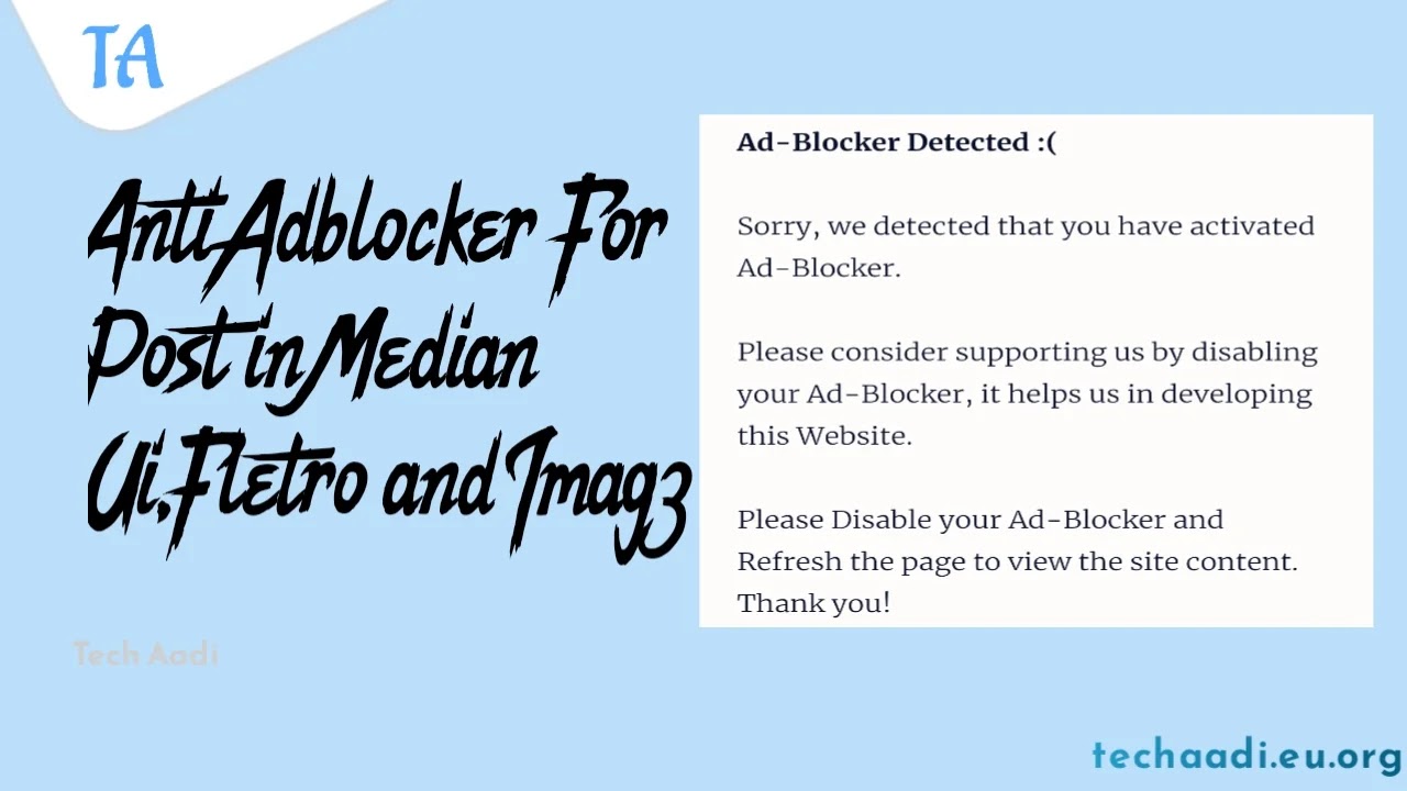 How to Install Anti Ad-Blocker for Post in Median Ui