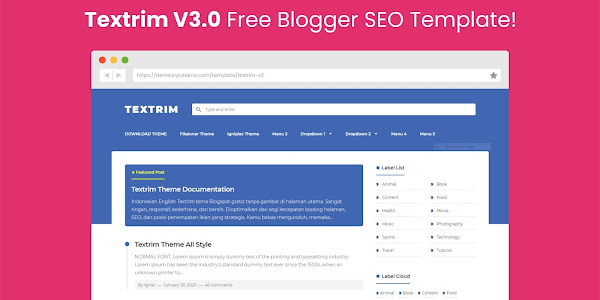 Textrim V3 Free Blogger SEO Template!