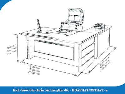 Kích thước tiêu chuẩn bàn lãnh đạo