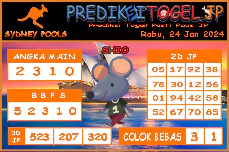 Prediksi Togel Sidney JP Rabu 24 Januari 2024