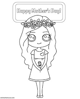 kawaii mother's day coloring pages