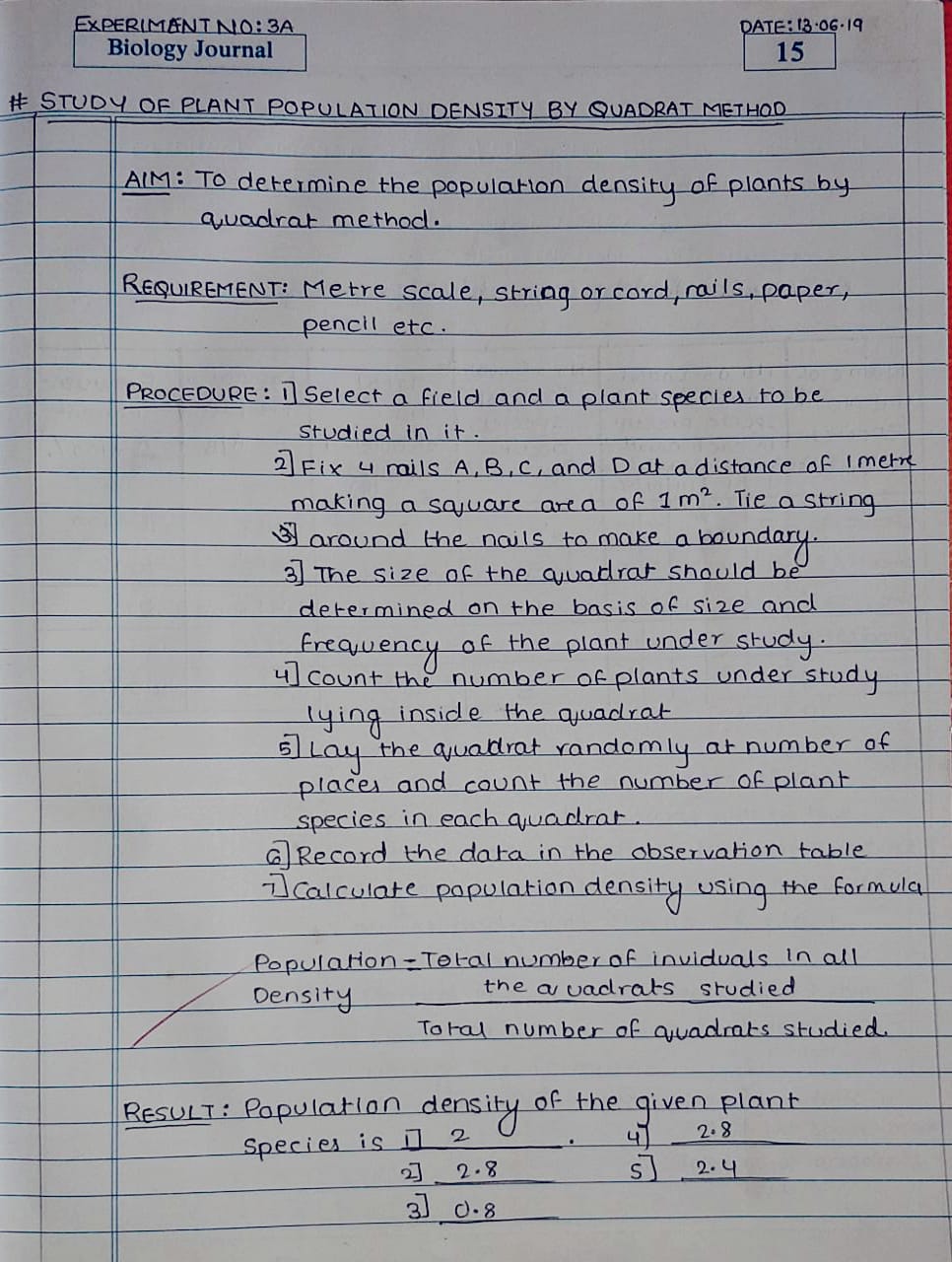 Maharashtra SSC Board 12 Class practical of Biology Journal solutions