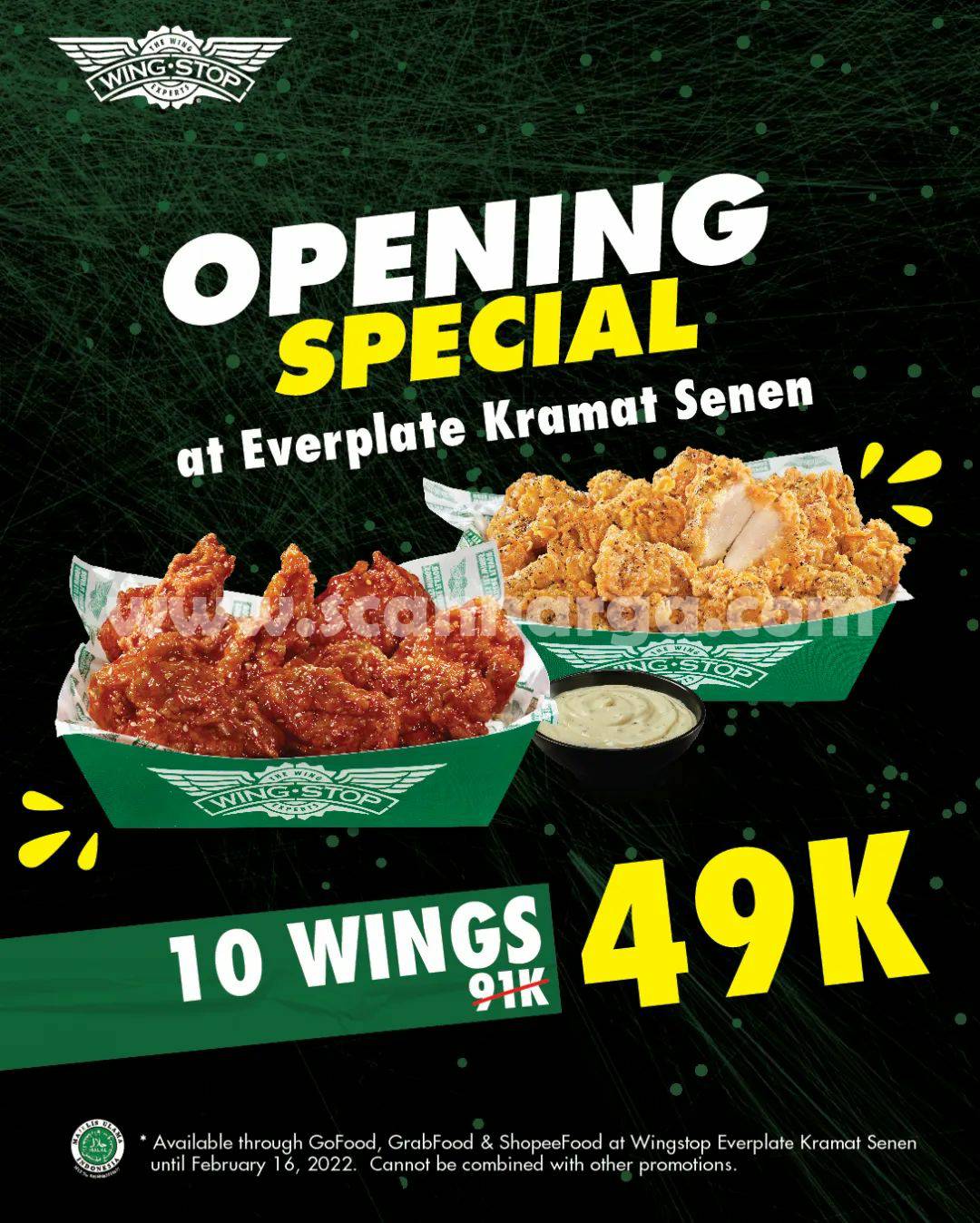 WINGSTOP KRAMAT SENEN Promo Opening - Beli 10 Crunchy Wings hanya 49K