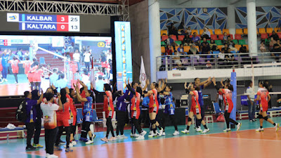 Pertandingan Volley Ball Putri Antara Kalimantan Utara Dan Kalimantan Barat Berakhir Dengan Kemenangan Telak Untuk Kalimantan Bara