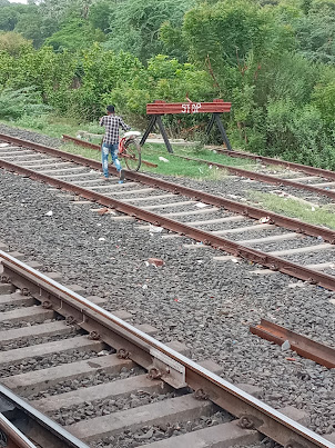 This can be seen only in India ? Rare sight on a railway track.