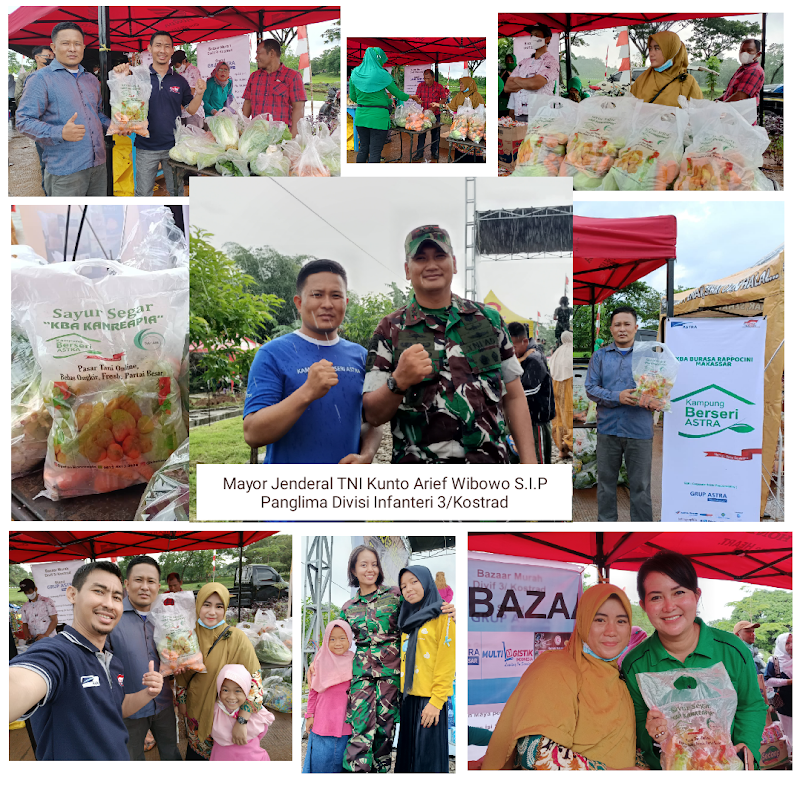 Kampung Berseri Astra atau KBA KANREAPIA Bersama Grup Astra Makassar ikuti kegiatan Pasar Murah di Divif 3 Kostrad 