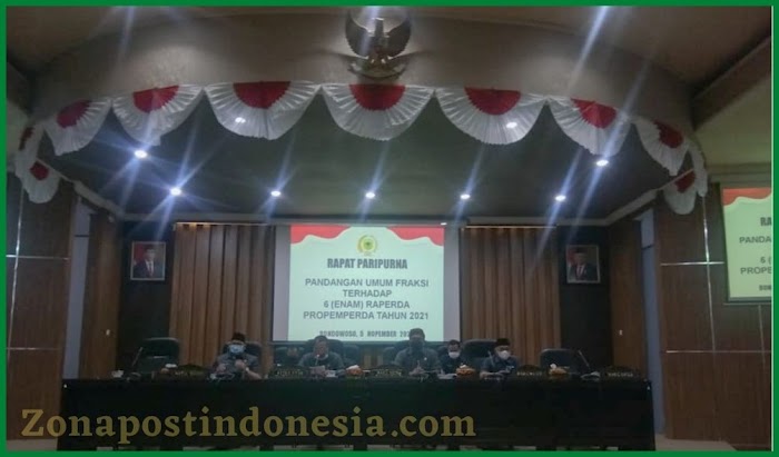 Wakil Bupati Bondowoso Hadiri Rapat Paripurna Pandangan Umum Fraksi Raperda Tahun 2021