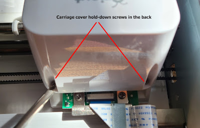 Carriage cover hold-down screws