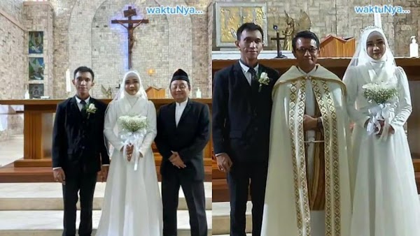 Viral Pengantin Berhijab Nikah Beda Agama di Gereja, MUI Tangsel: Ilegal, Tidak Sah!