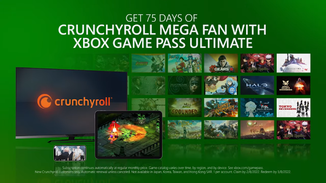 Xbox Game Pass Ultimate dá 75 dias gratuitos de Crunchyroll