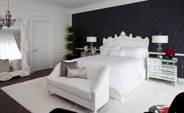 pictures of black and white bedroom designs
