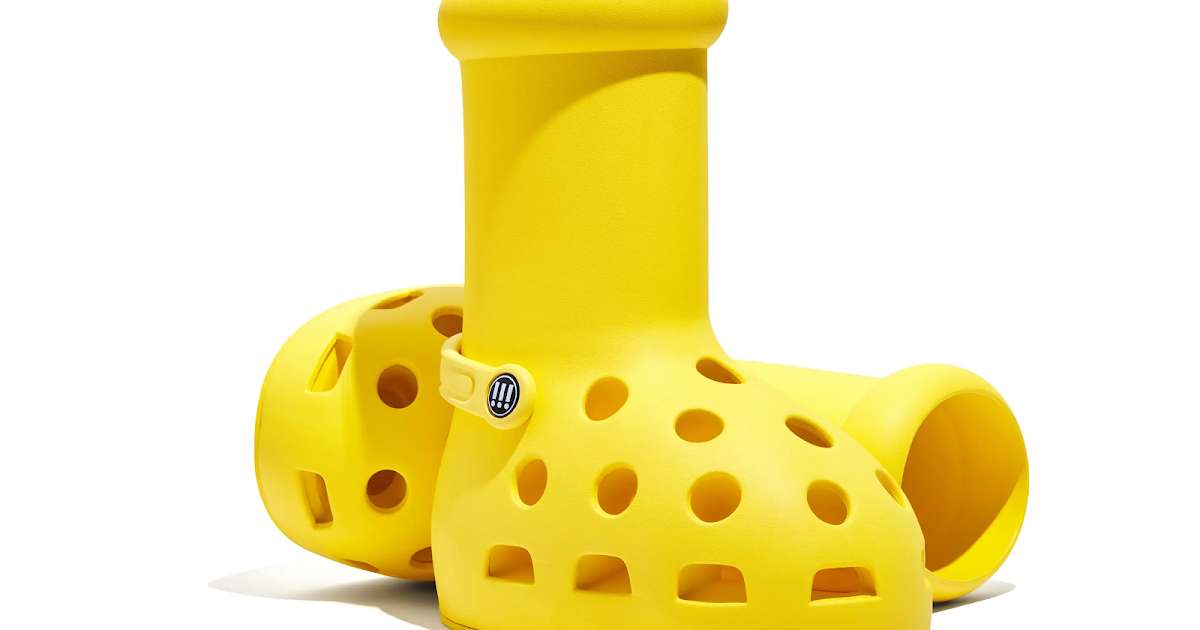 MSCHF's Crocs Big Yellow Boot Collab Drops Soon Release details confirmed
