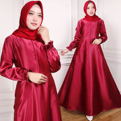 Gamis bahan satin velvet