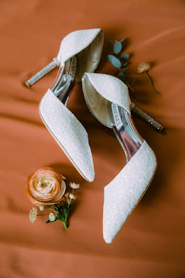 white wedding heels with sparkles