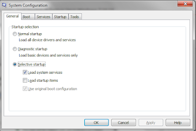 System Configuration windows