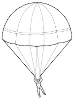 Parachutes and skydiving coloring pages