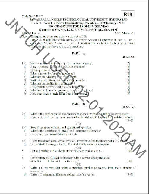 programming for problem solving previous question papers