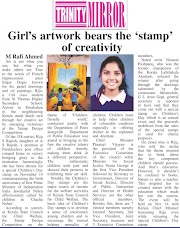 Girl's artwork bears the "Stamp" of creativity