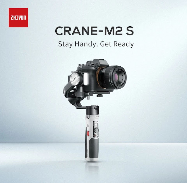 ZHIYUN Official CRANE M2 S 3-Axis Handheld Stabilizer Gimbal PTZ with Fill Light Mini Tripod for Sony for Canon Action Camera Sport Cameras Smartphone Mirrorless Cameras