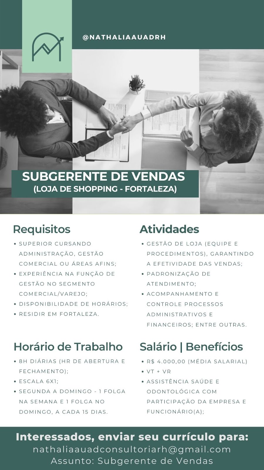 SUBGERENTE DE VENDAS