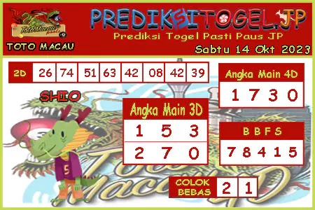 Prediksi Toto Macau JP Sabtu 14 Oktober 2023