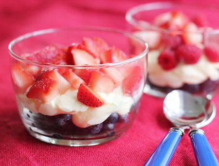 Fresh and Pretty Patriotic Berry Pudding Parfaits