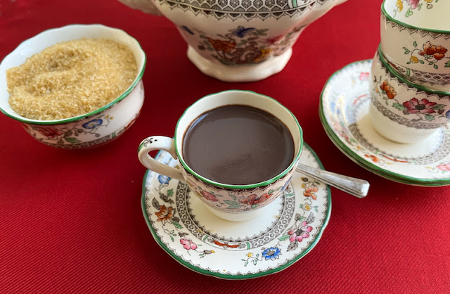 Food Lust People Love: This chocolat chaud aka French Hot Chocolate is made the old fashioned way with hot milk and rich dark 85% cocoa chocolate. Add sugar or don't, to taste.