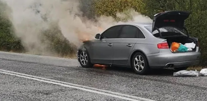 Περίεργο ατύχημα  ή απόπειρα δολοφονίας του Παναγιώτη Ψωμιάδη -  Τυλίχθηκε στις φλόγες το αυτοκίνητο του